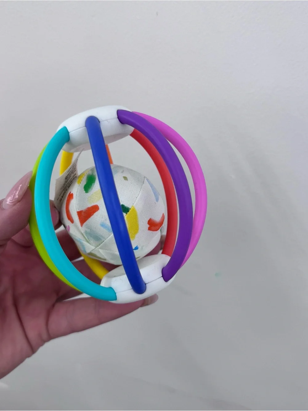 Lovevery Montessori Sensory Links Grasping Ball Baby Toy Teether Rainbow Silicon